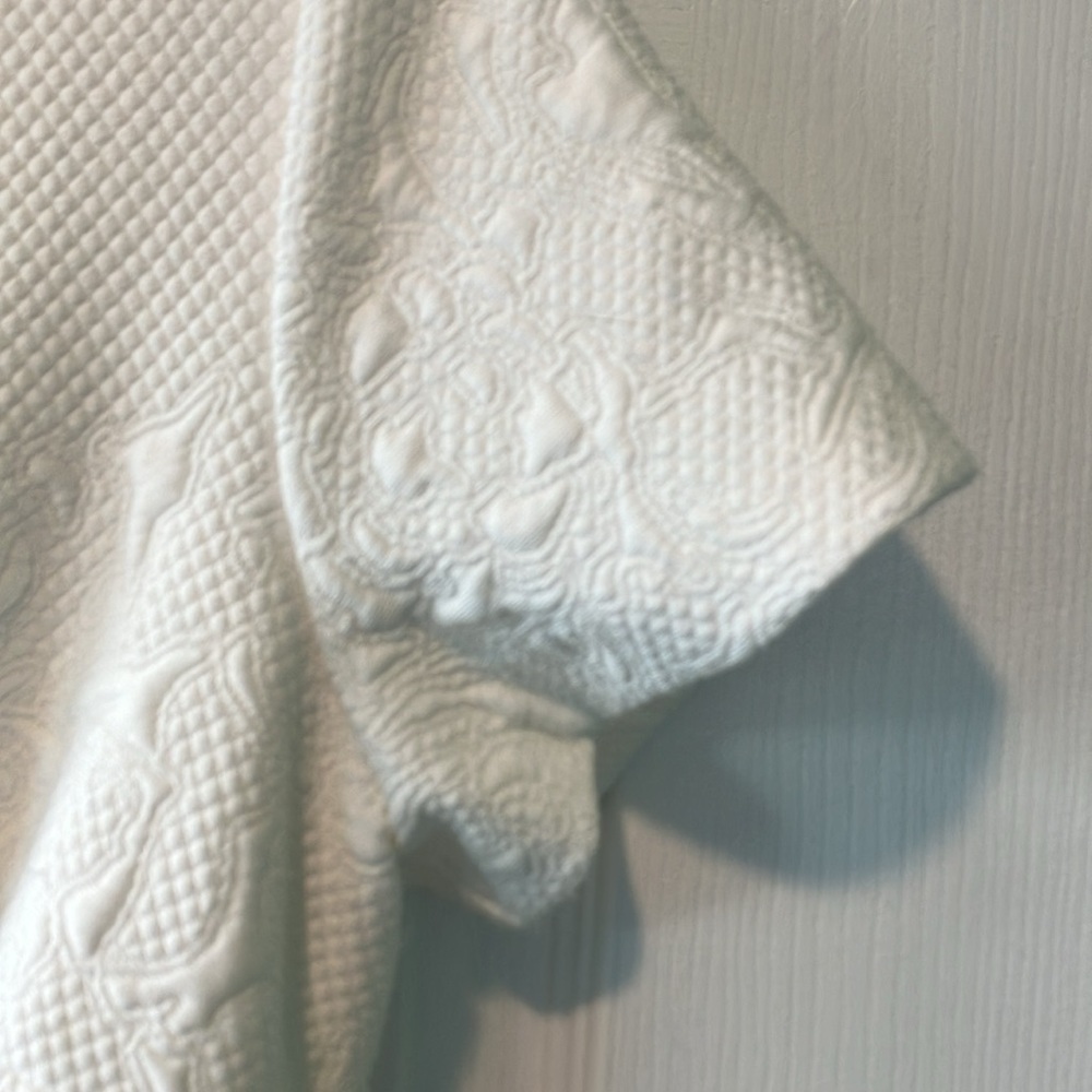 Just...Taylor White Textured Short Sleeve Fit-and-Flare Dress size 10 - Picture 6 of 11